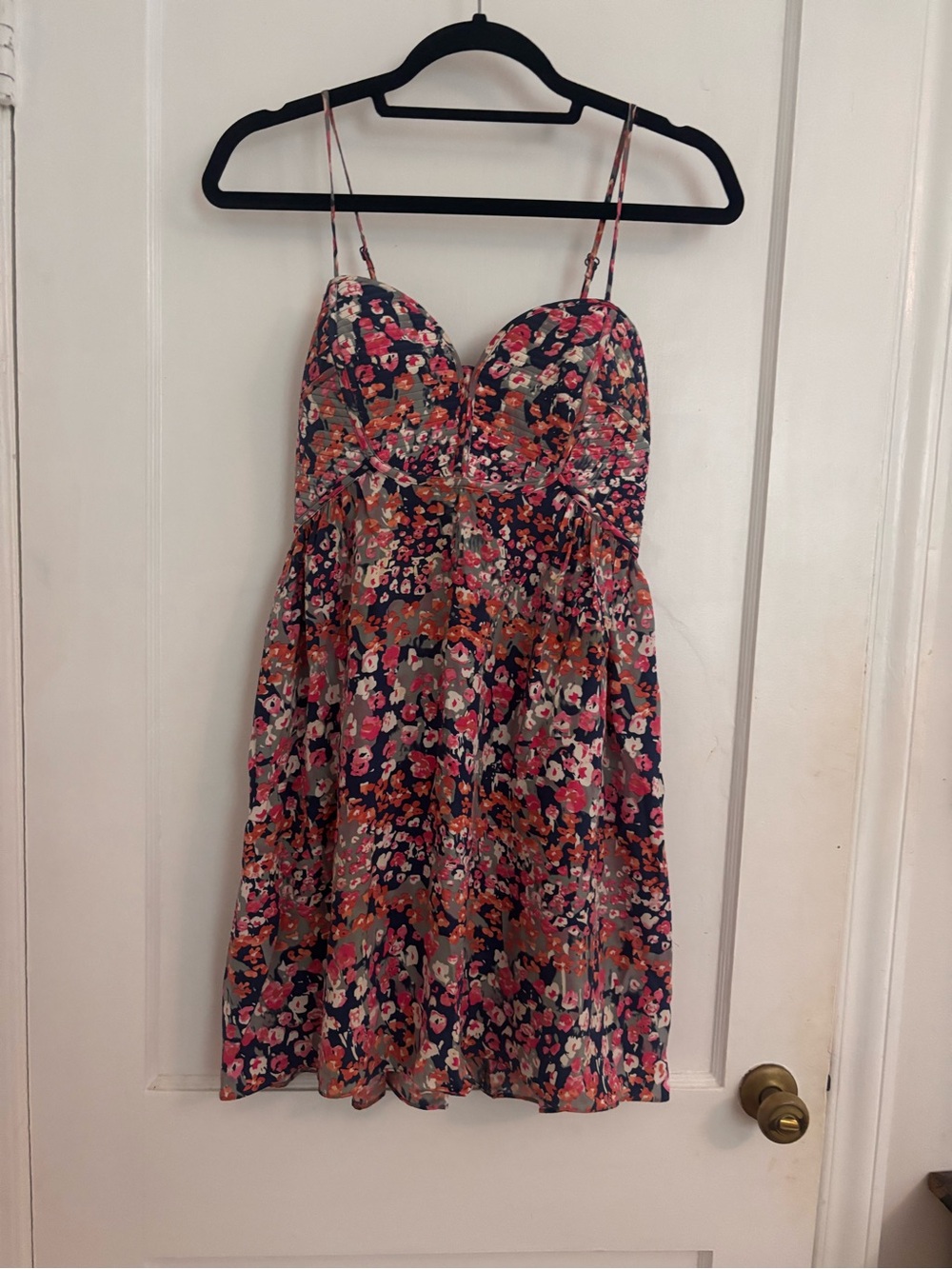 Parker Navy Floral Fit & Flare Mini Dress M